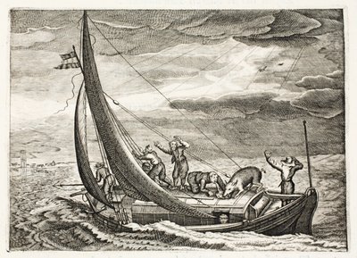 一个缺乏信仰的男人，来自Johannes de Brune（1589-1658）的&39;Zinne-werk的Emblemata&39;的插图，Jan Jacobs Schipper，阿姆斯特丹，1661 作者 阿德里亚恩·彼得森·范德文纳